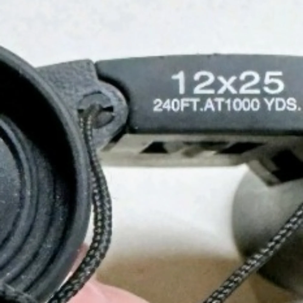 Compact Black Binoculars - 12x25 24ftat 1000yards